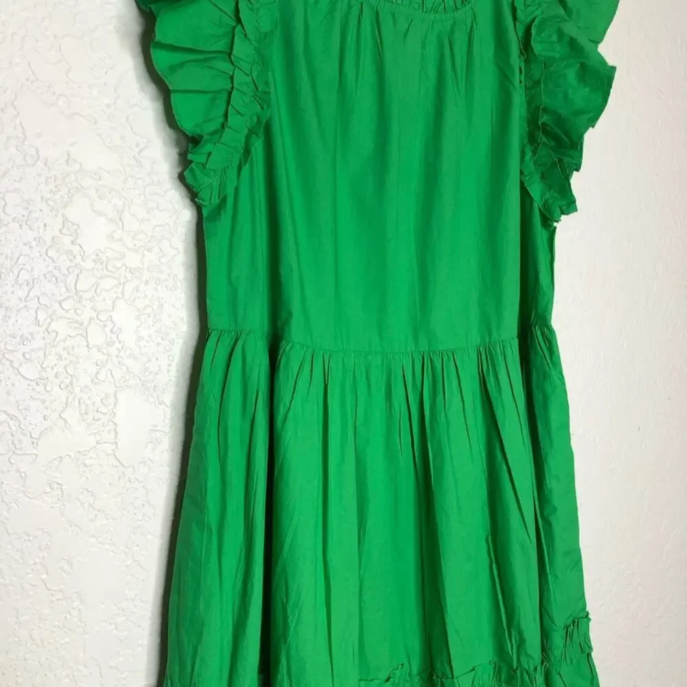 House of Harlow 1960 kelly green ruffle trim dress size Small NWT